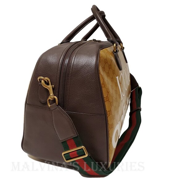 GUCCI BAG 702422 ADIDAS X GG LOGO CRYSTAL DUFFEL w WEB STRAP - Picture 6 of 16